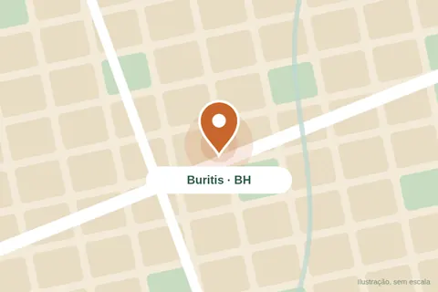 Mapa ilustrativo do bairro Buritis, em Belo Horizonte